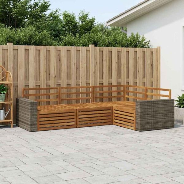 Комплект дивани за открито 4 pcs Натурално