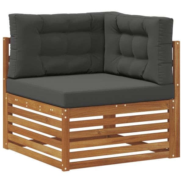 Комплект дивани за открито 6 бр. Натурален и Антрацит