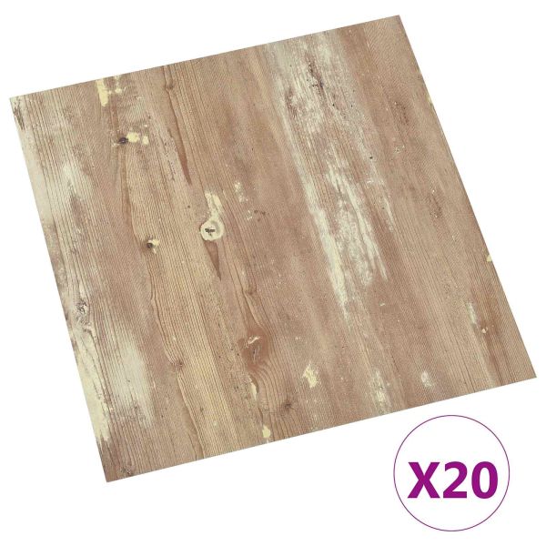 Самозалепващи дъски за настилка Кафяв и бял 30,5 x 30,5 см