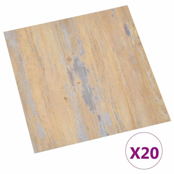 Самозалепващи дъски за настилка Кафяв и сив 30,5 x 30,5 см