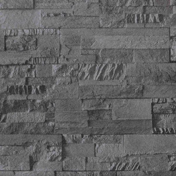 3D каменен тапет Черно 10 x 0,53 м Нетъкан текстил