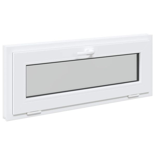 Прозорец за мазе RISOR 110 x 40 cm PVC и стъкло Бяло