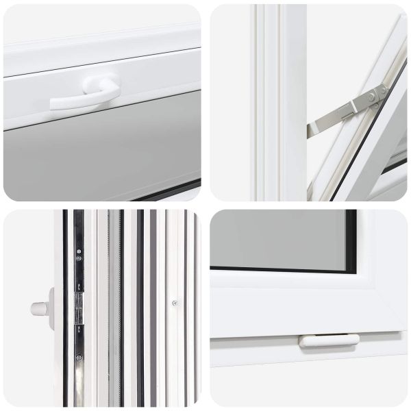 Прозорец за мазе RISOR 110 x 40 cm PVC и стъкло Бяло