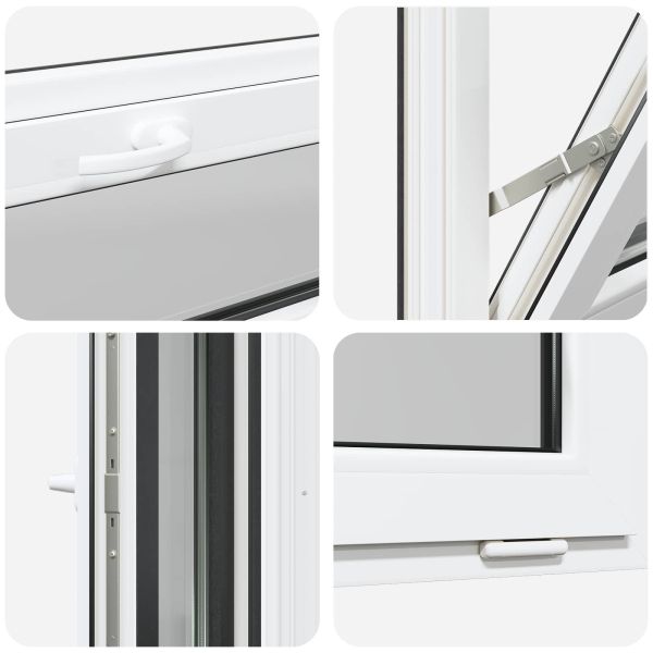 Прозорец за мазе RISOR 90 x 40 cm PVC и стъкло Антрацит