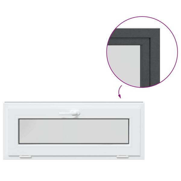 Прозорец за мазе RISOR 110 x 40 cm PVC и стъкло Антрацит