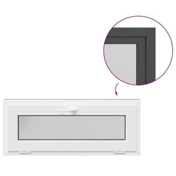 Прозорец за мазе RISOR 110 x 40 cm PVC и стъкло Антрацит