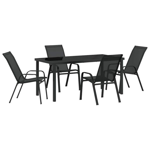 Комплект за хранене в градината 5 pcs Черно