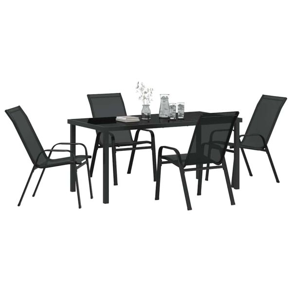 Комплект за хранене в градината 5 pcs Черно