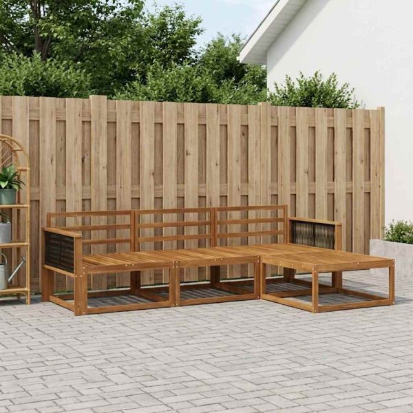 Комплект дивани за открито 4 pcs Натурално