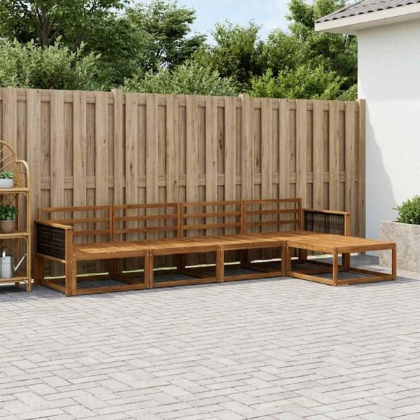 Комплект дивани за открито 5 pcs Натурално
