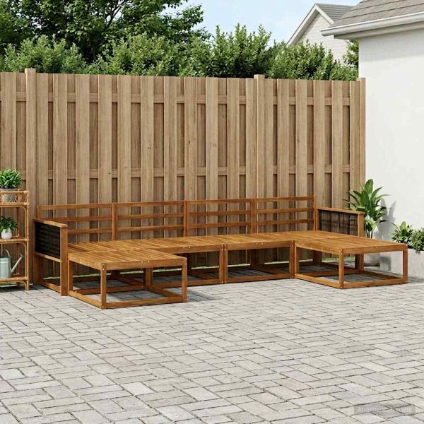Комплект дивани за открито 6 pcs Натурално