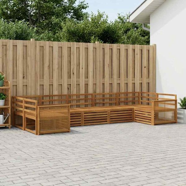 Комплект дивани за открито 7 pcs Натурално