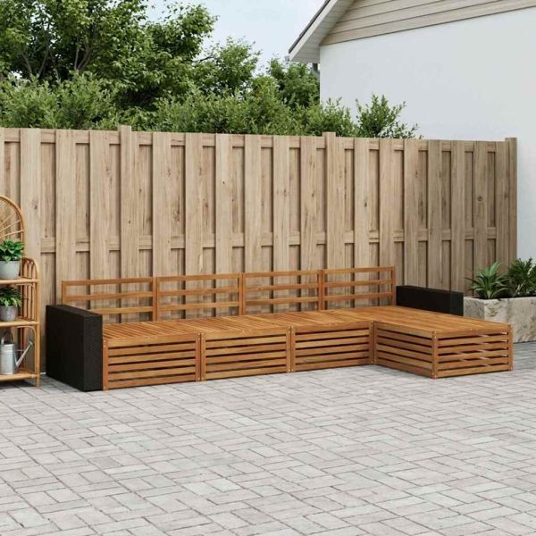 Комплект дивани за открито 5 pcs Натурално