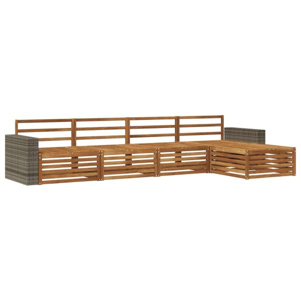 Комплект дивани за открито 5 pcs Натурално