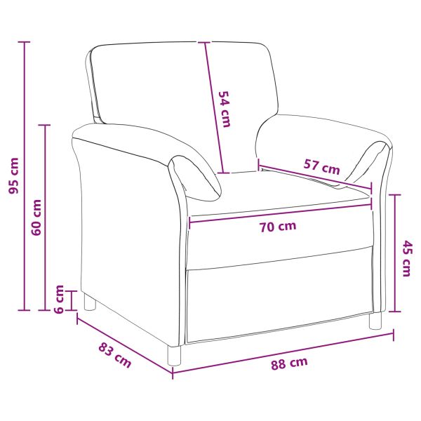 Диван с едно seating Синьо 88 x 83 x 95 см Кадифе