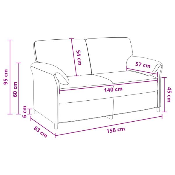 Двуместна софа Тюркоаз 158 x 83 x 95 см Кадифе
