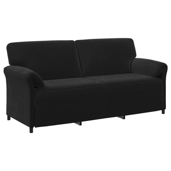 3-местен диван Черно 198 x 83 x 95 см Кадифе