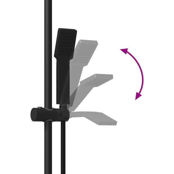 Комплект душ система Черно 70 cm Неръждаема стомана