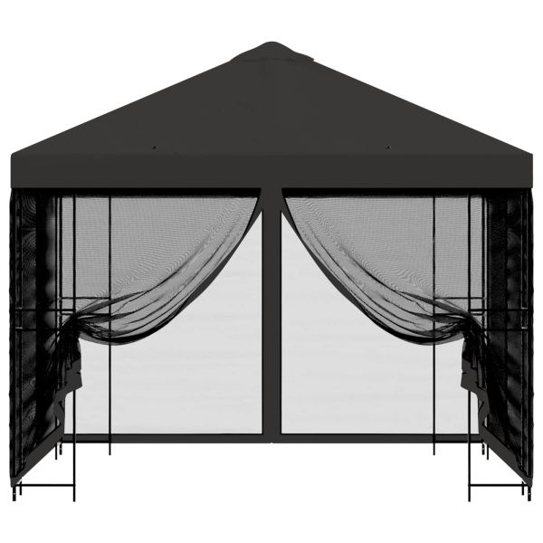 Градинска беседка със стени 3 x 3 m Антрацит