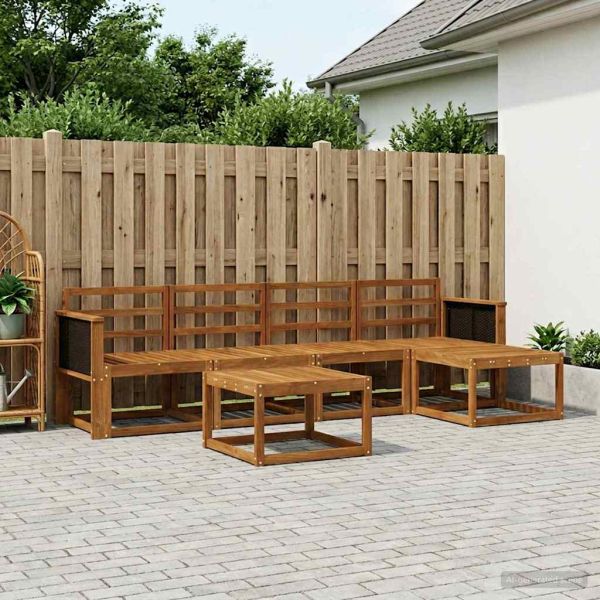 Комплект дивани за открито 6 pcs Натурално