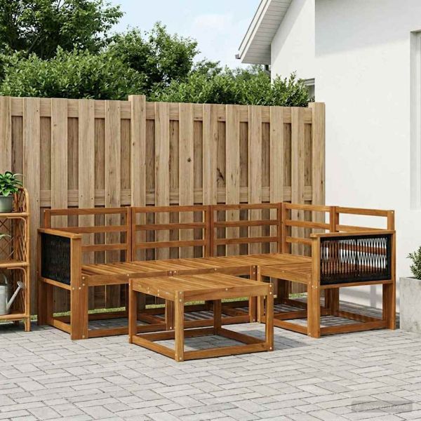 Комплект дивани за открито 5 pcs Натурално