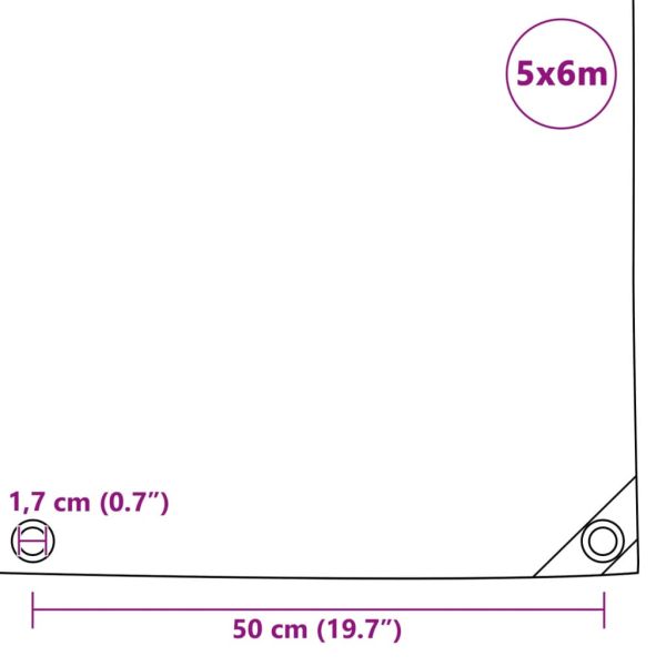 Брезентово платнище, 650 гр/м², 5x6 м, зелено