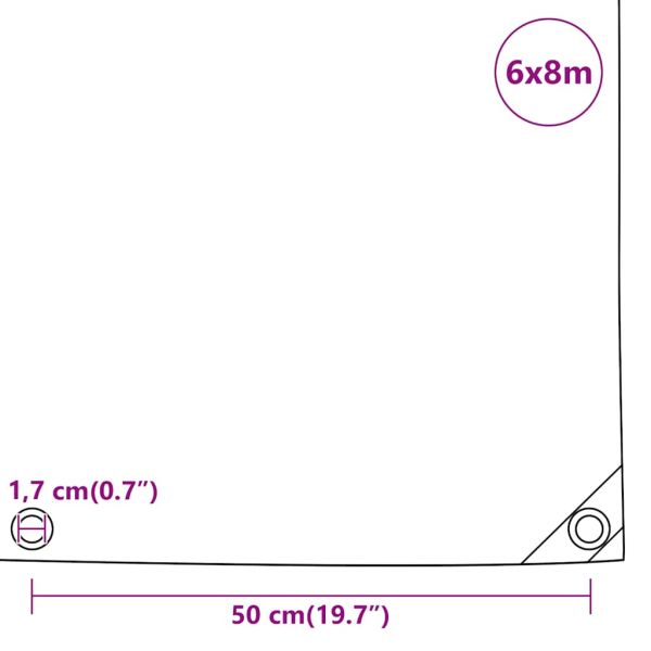 Брезент, 650 г/м², 6x8 м, черен