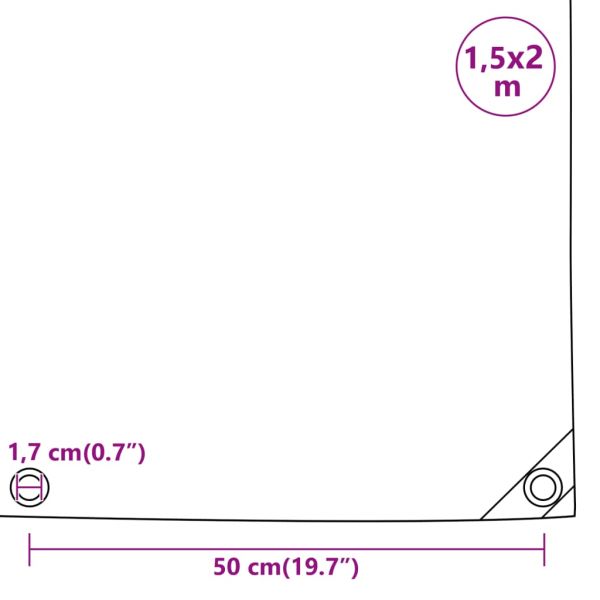 Брезент бял 1,5x2 м 650 г/м²