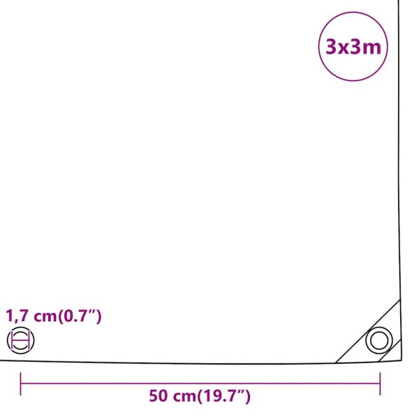 Брезент антрацит 3x3 м 650 г/м²