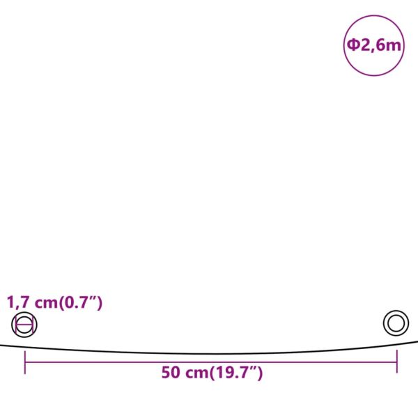 Брезент сив Ø 2,6 м 650 г/м²