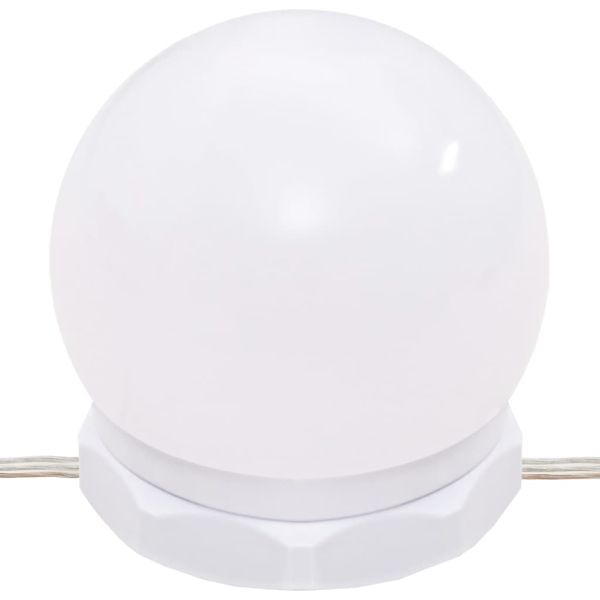 Комплект тоалетка с LED, бетонно сива, инженерно дърво