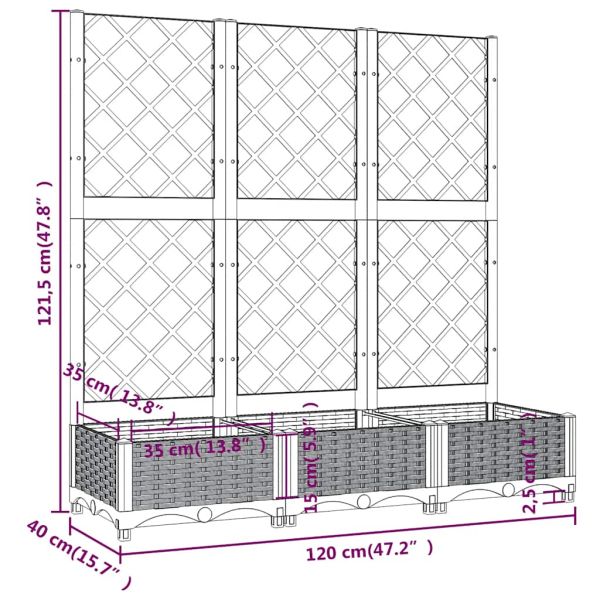 Градината Синьо сиво 120 x 40 x 121,5 cm