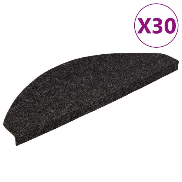 Самозалепващи стелки за стъпала 30 бр антрацит 65x22,5x3,5 см