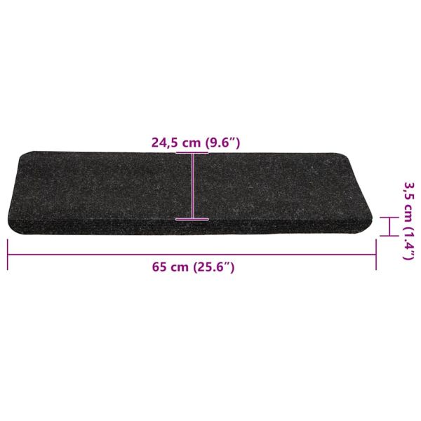Самозалепващи стелки за стълби, 30 бр, антрацит, 65x24,5x3,5 см