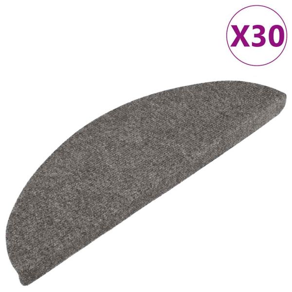 Самозалепващи стелки за стълби, 30 бр, сиви, 56x17x3 см