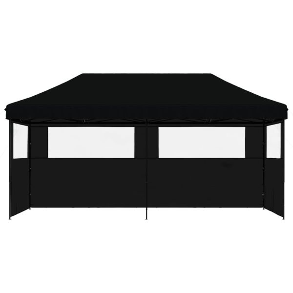 Сгъваема парти шатра pop-up с 3 странични стени черна