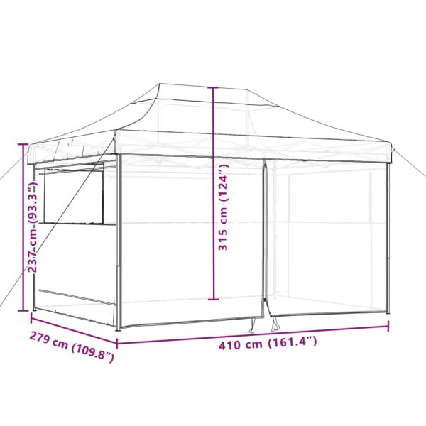 Сгъваема парти шатра pop-up с 4 странични стени зелена