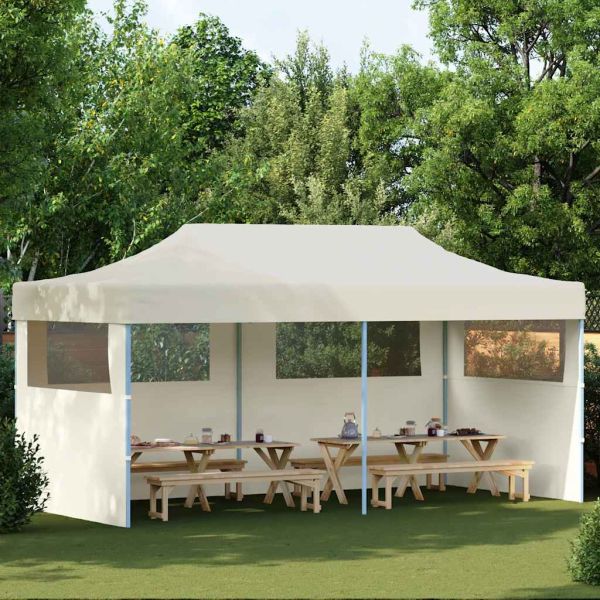 Сгъваема pop-up парти шатра, кремава, 3x6 м