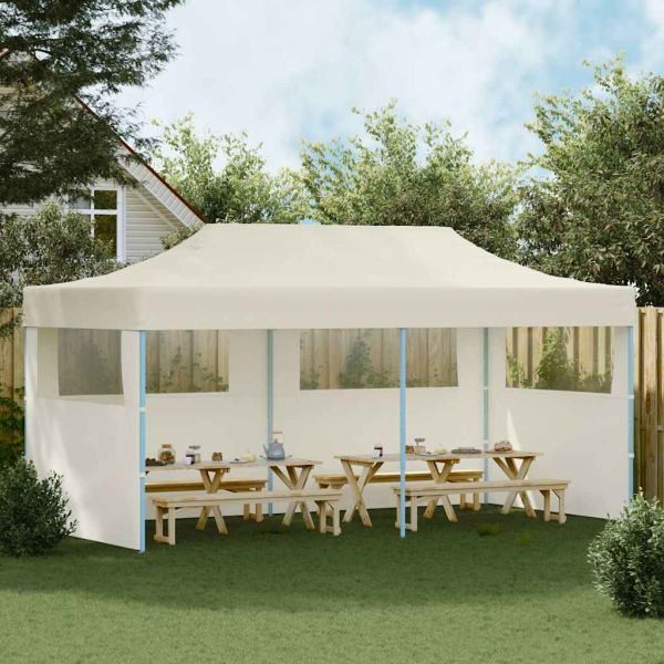 Сгъваема pop-up парти шатра, кремава, 3x6 м