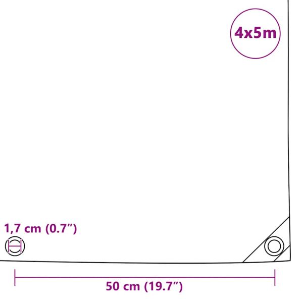 Брезентово платнище, 650 гр/м², 4x5 м, цвят син