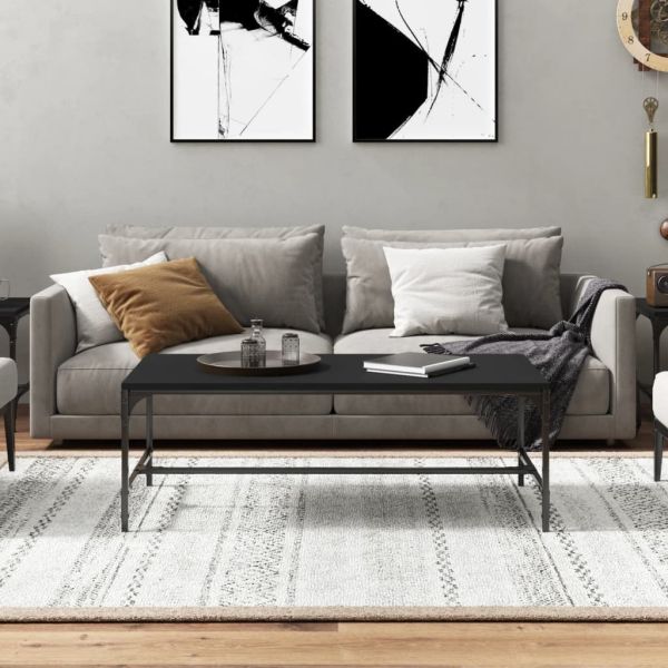 Кафе маса, черно, 100x50x35 см, инженерно дърво
