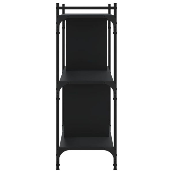 Библиотека 3 рафта черна 76x32x88 см инженерно дърво