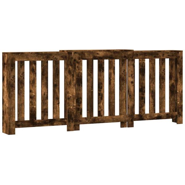 Капак за радиатор, опушен дъб, 205x21,5x83,5см, инженерно дърво