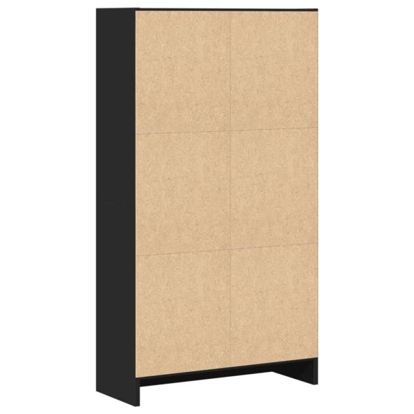 Библиотека черна 60x24x109 см инженерно дърво