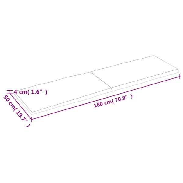 Плот за маса светлокафяв 180x50x(2-4) см обработен масивен дъб