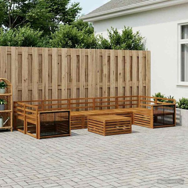 Комплект дивани за открито 8 pcs Натурално
