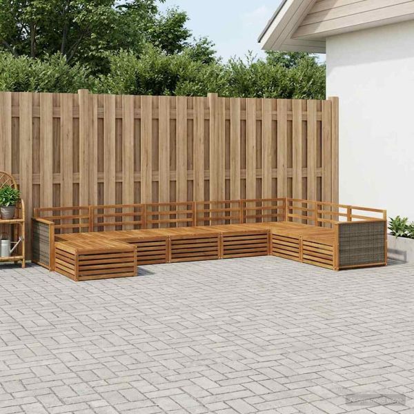 Комплект дивани за открито 8 pcs Натурално