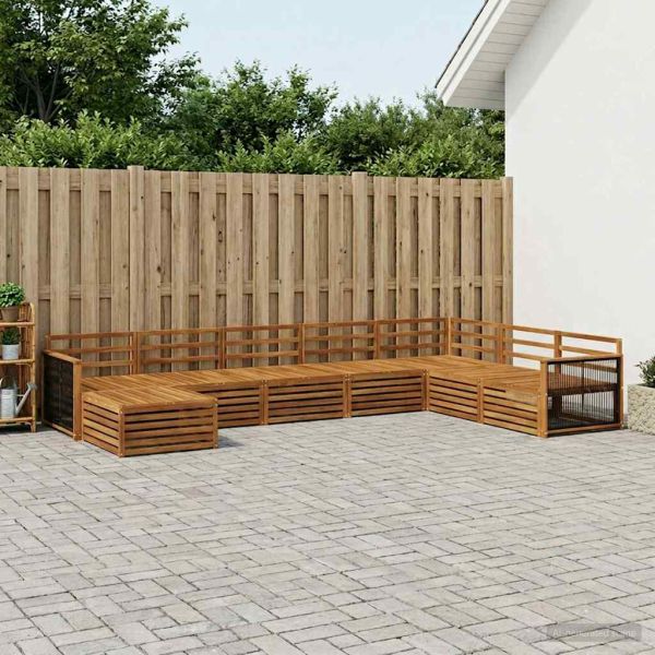 Комплект дивани за открито 8 pcs Натурално