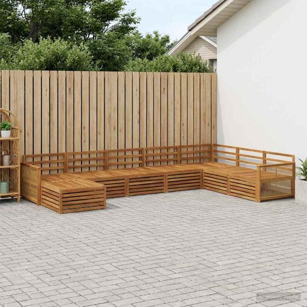 Комплект дивани за открито 8 pcs Натурално