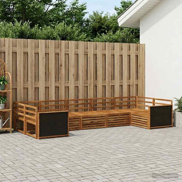 Комплект дивани за открито 7 pcs Натурално